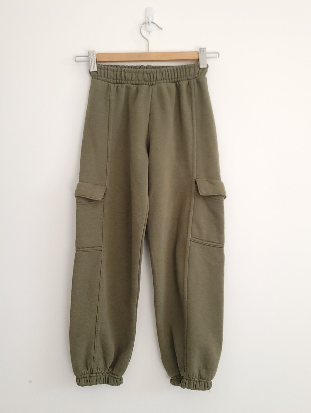 Zara Girl Kids Olive Green Cargo Jogger Pants size 8